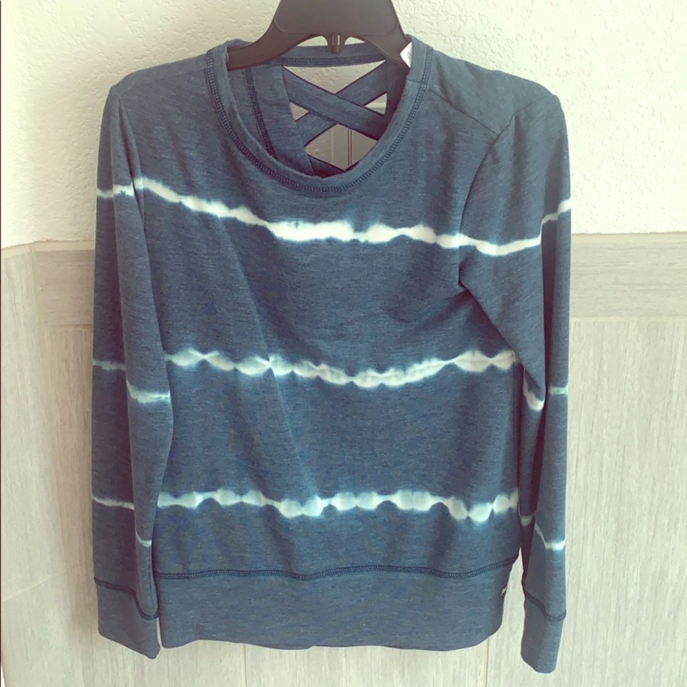 Blue tie-dyed long sleeve shirt